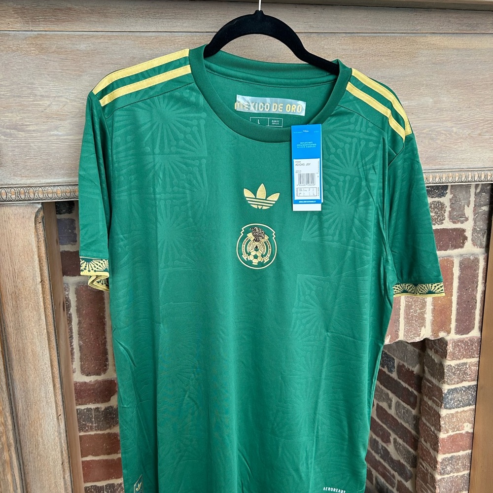 adidas Men's Green Jersey with Gold Details